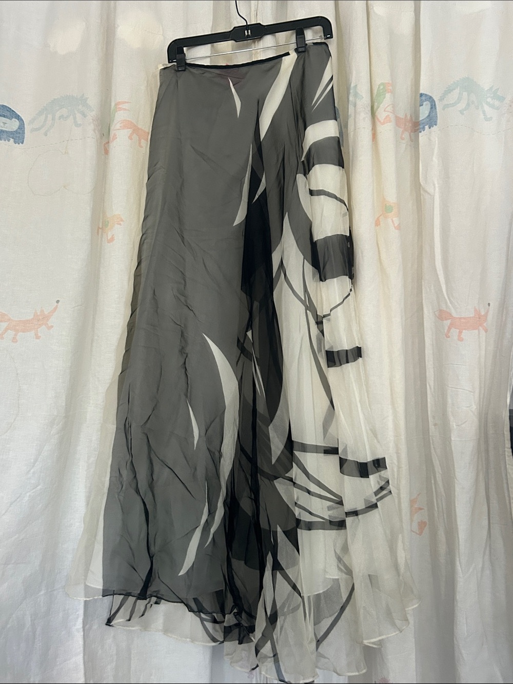 Lafayette 148 New York Layered Black and White Maxi  Gown Skirt 12